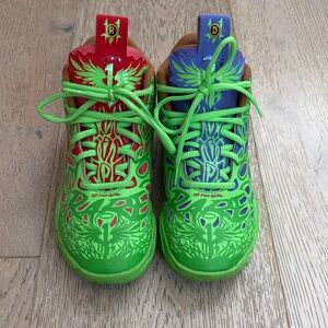 Puma Kids Neon Green Sneakers with Red & Blue Accent Panels